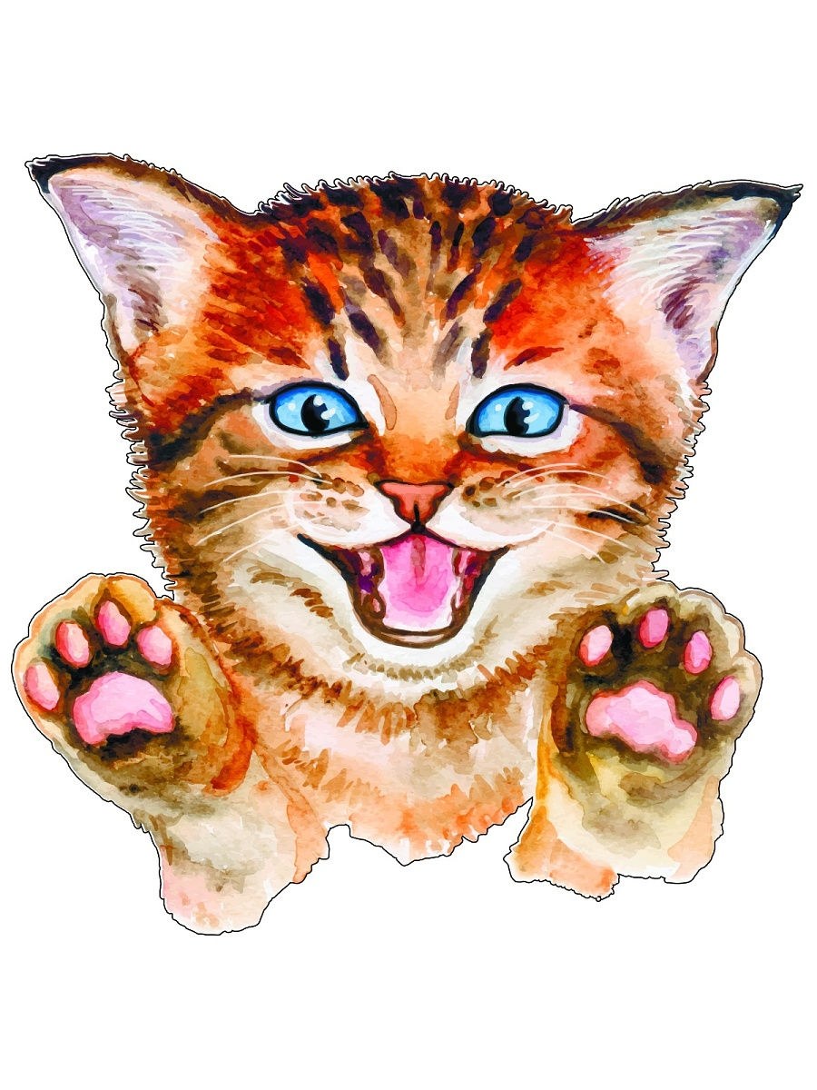 Рыжий котик стикер