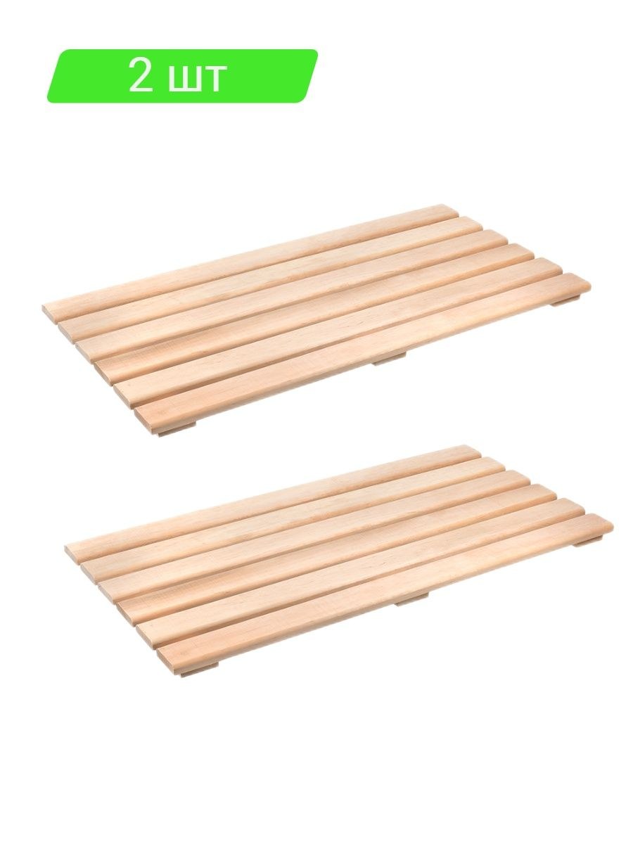 Решетка на пол 50х100х4 см для бани и сауны (ольха) "банные штучки"/3