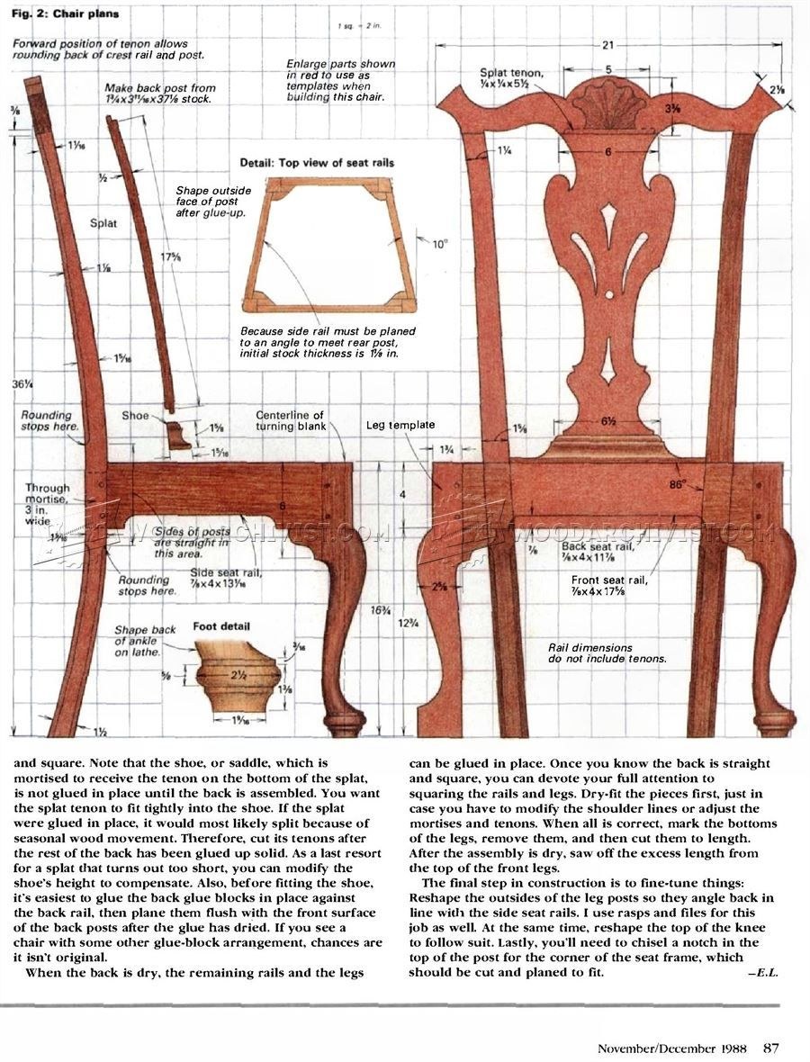 Кресло Чиппендейл чертеж