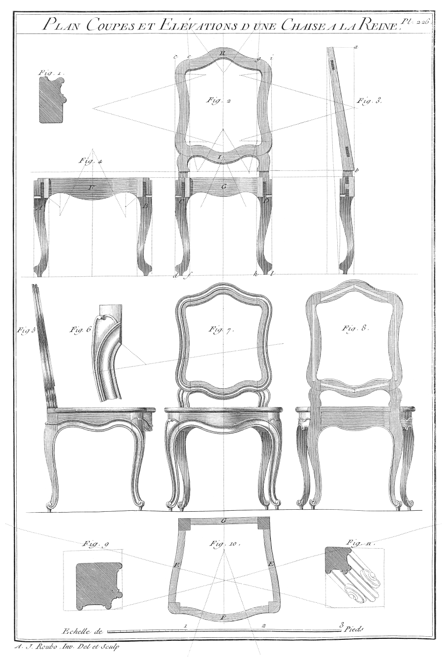 Кабриоль стул чертежи