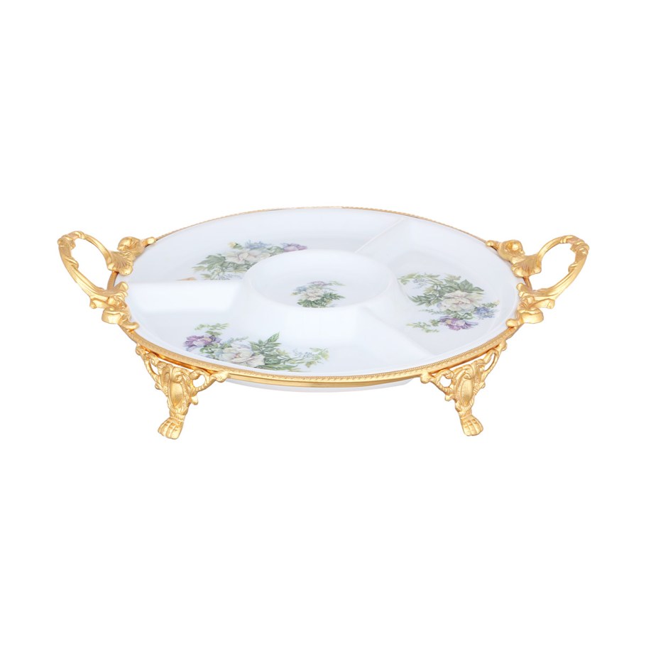 144-404 Менажница 42см бабочки на ножках в под.уп.(х8)фарфор