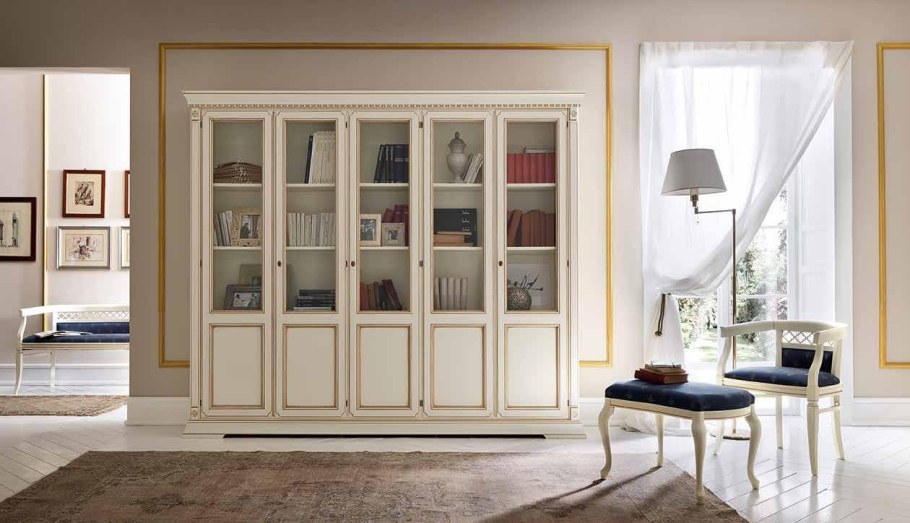 Шкафы палаццо Дукале белый золото