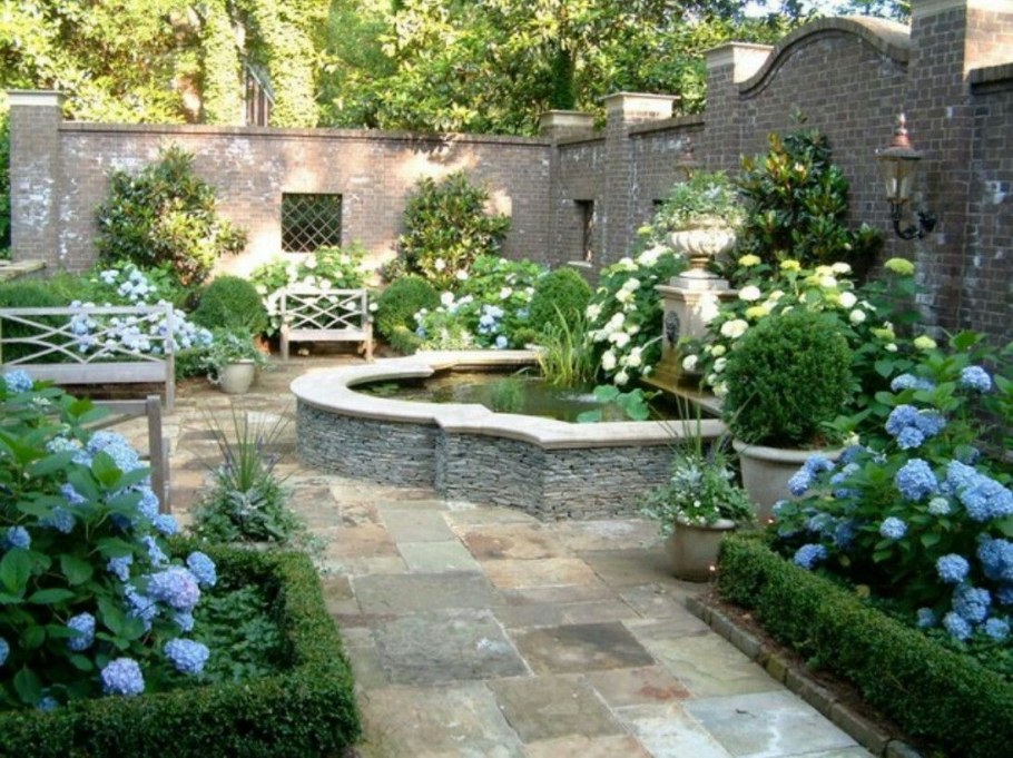 Сад ландшафт английский классический стиль патио