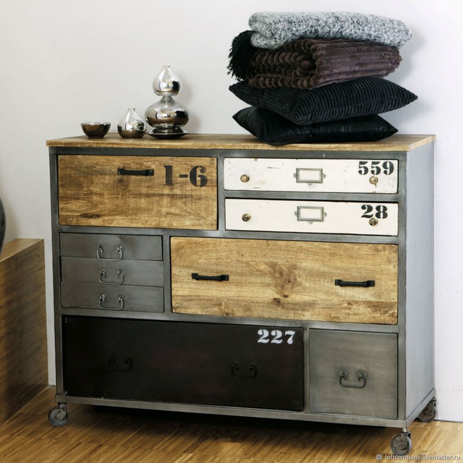 Комод лофт металл дерево