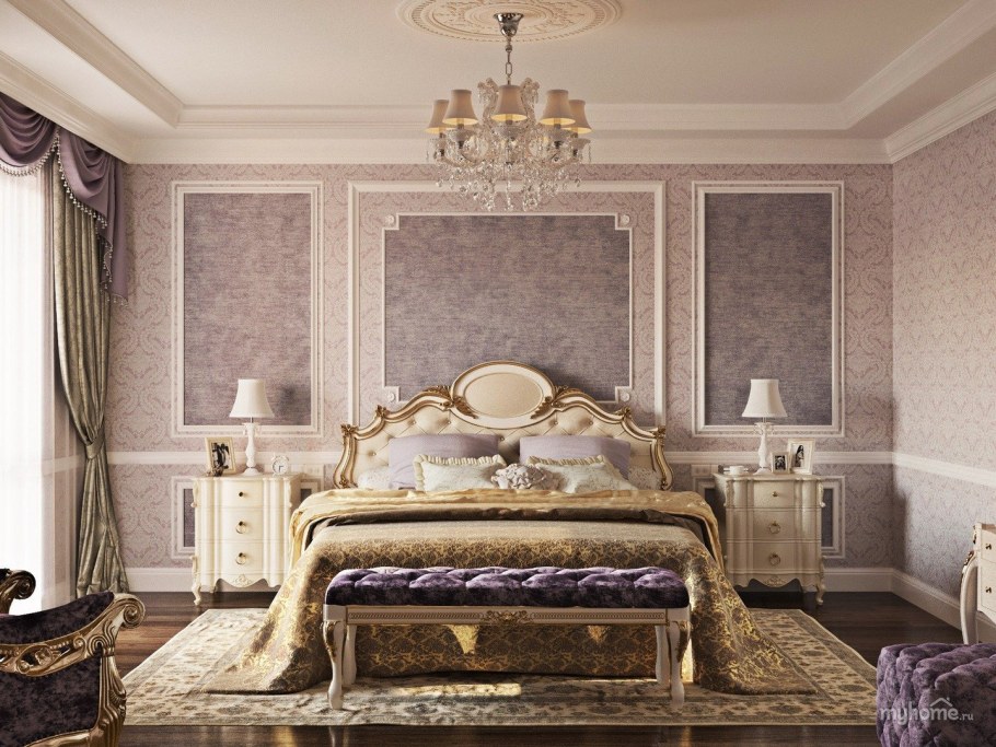 Стены в классическом стиле с молдингами