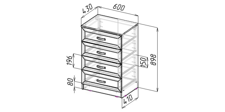 Пеленальный комод раскладной чертеж