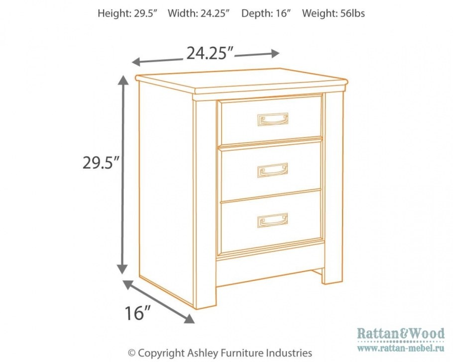 Teodora Night Stand чертеж