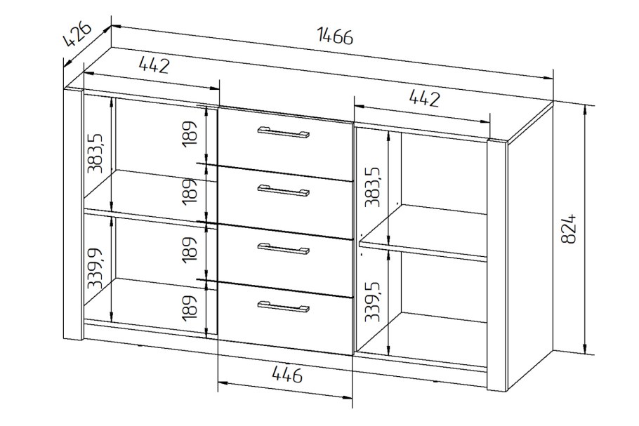 Комод Вирджиния 6 ящиков
