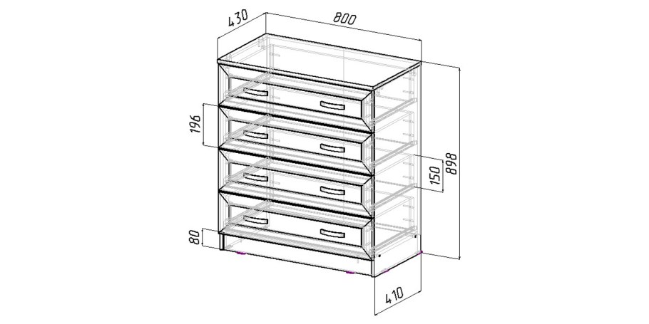 Стандартная высота ящика комода