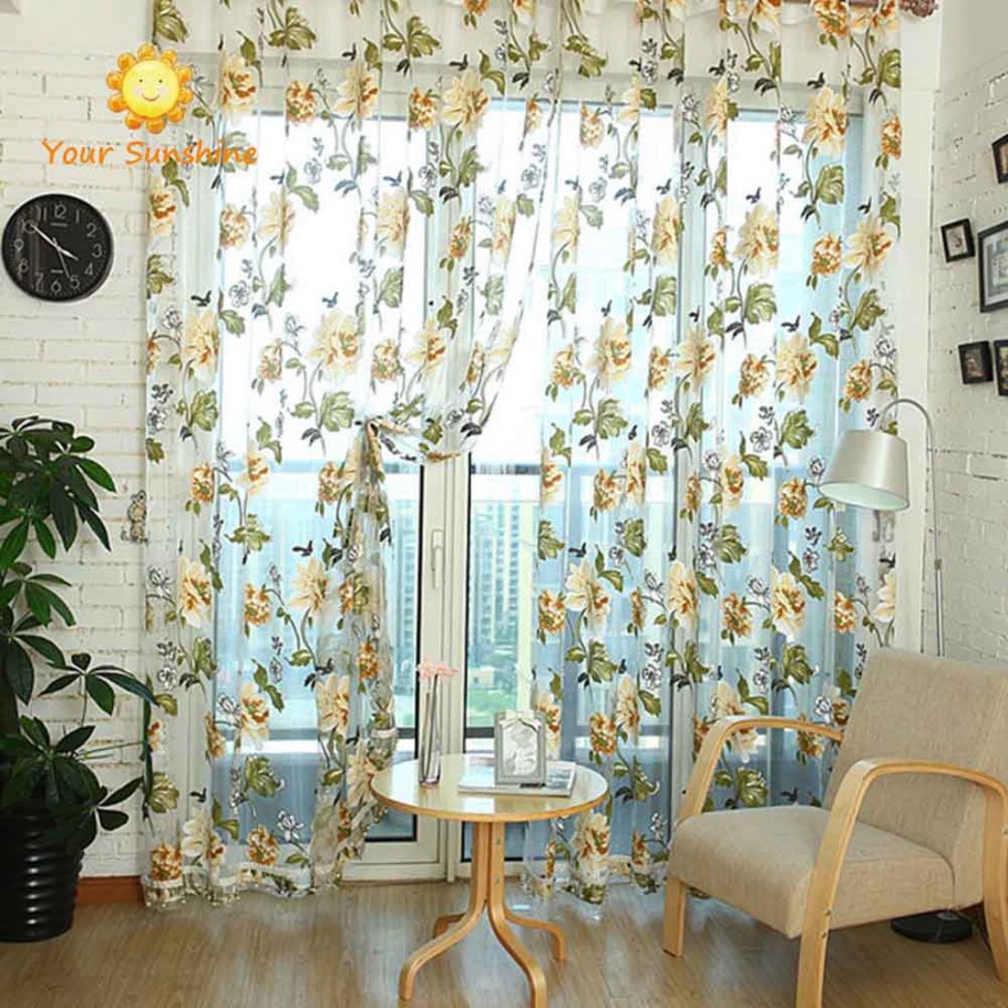 Тюль в цветочек