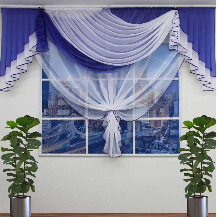 Кухонные шторы из вуали