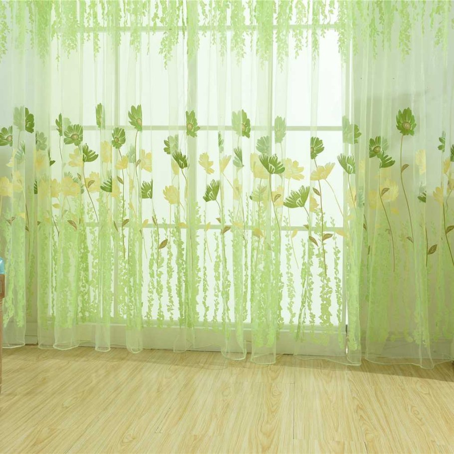 Тюль зеленая