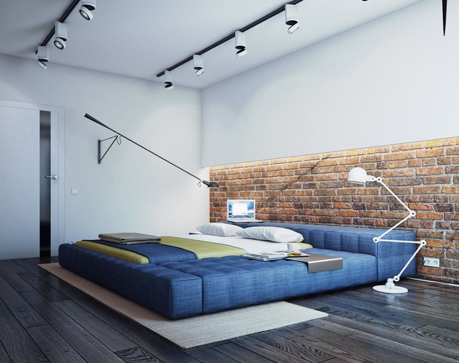 Освещение в спальне лофт