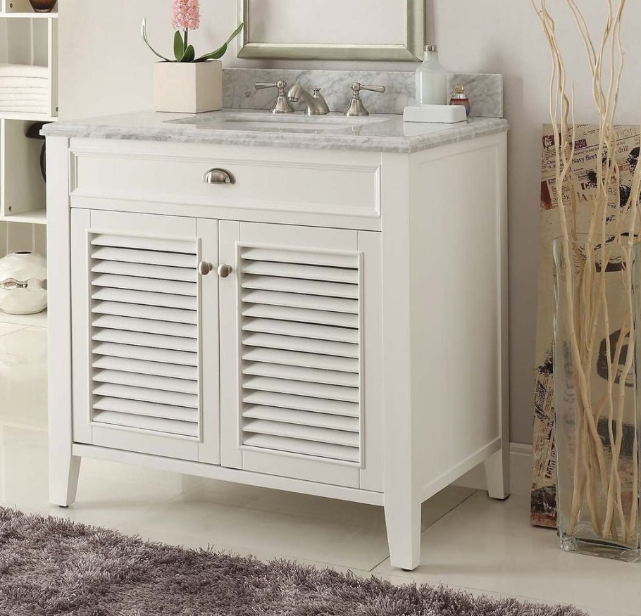 Икеа тумба под раковину с жалюзийными дверцами