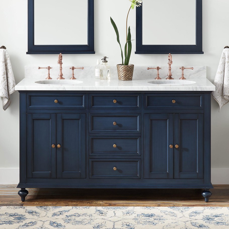 Keller Double Vanity for Undermount Sinks - Vintage Navy Blue
