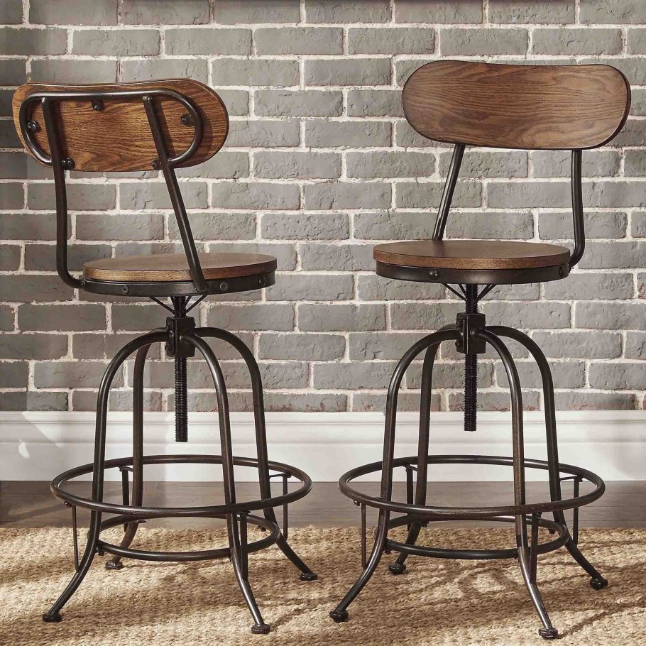 Стул барный Industrial Vintage Brass Iron Swivel Bar Stool ø430х760(h)мм