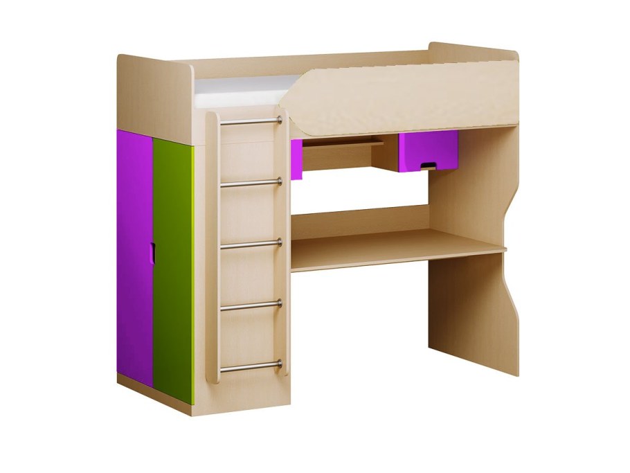 РАУС мебель кровать чердак дн83 композиция 1 сирень