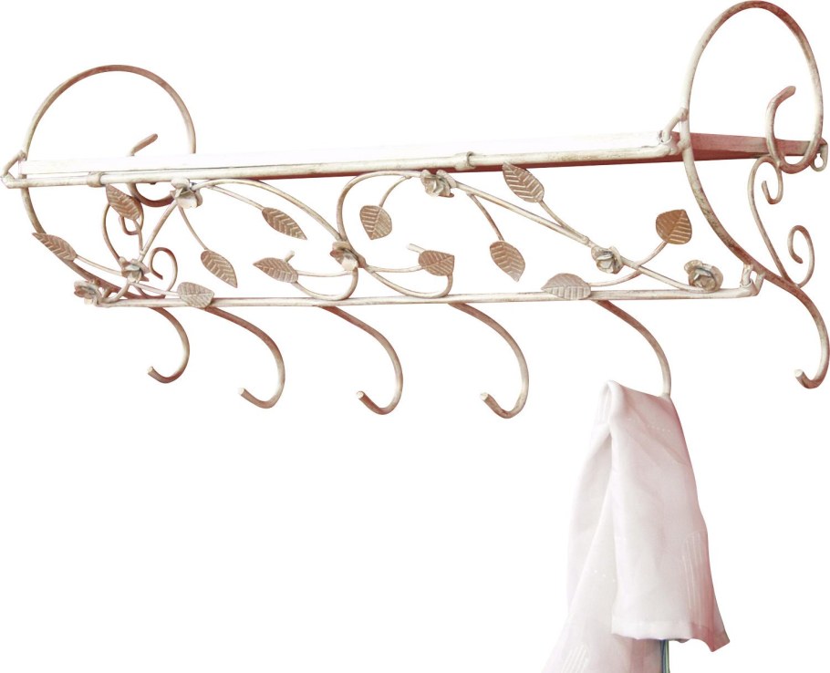 Вешалка настенная металлическая белая