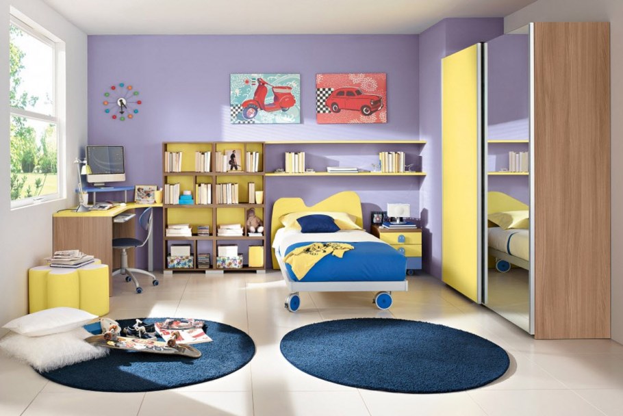 Сине желтая детская комната