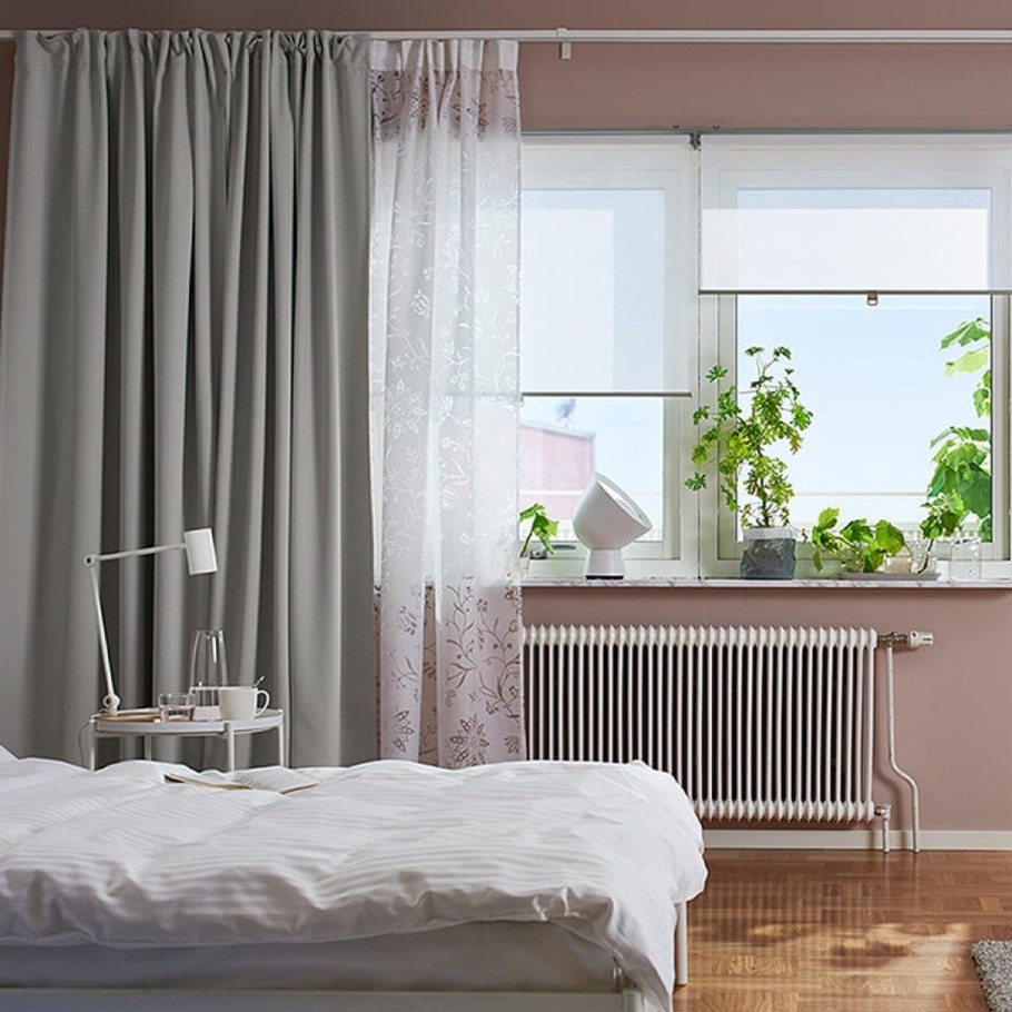 Шторы икеа в интерьере спальни