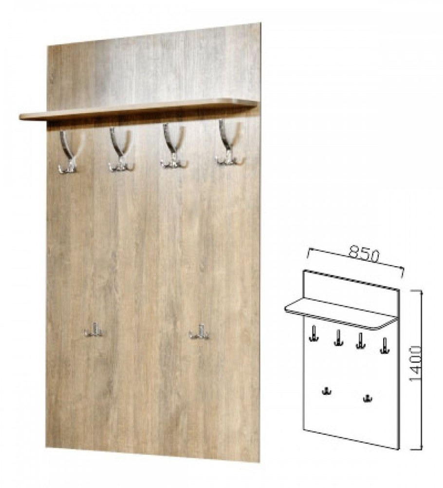 Вешалка навесная с зеркалом МДФ визит 17 фасад Прованс Марибель