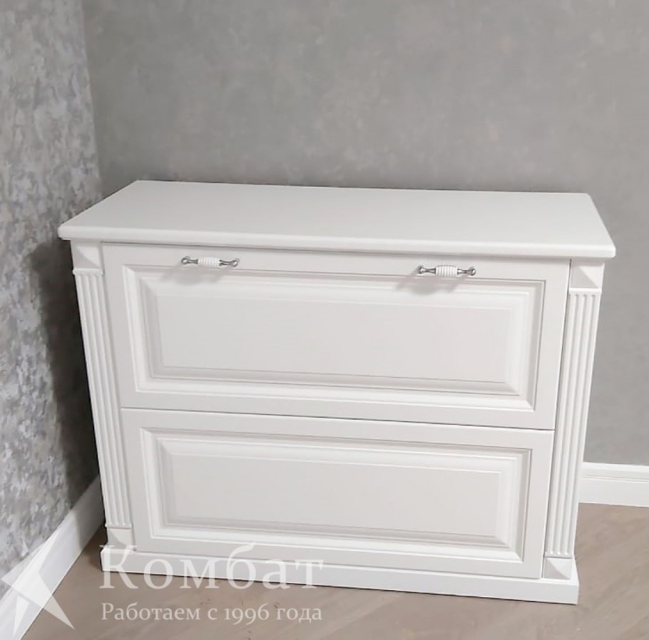 Комод для постельного белья с откидной дверцей белый