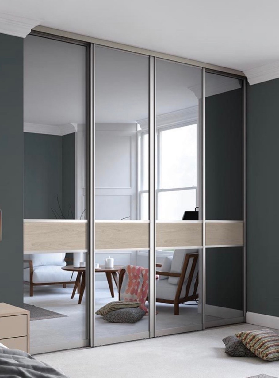 Зеркальные перегородки для гардеробной