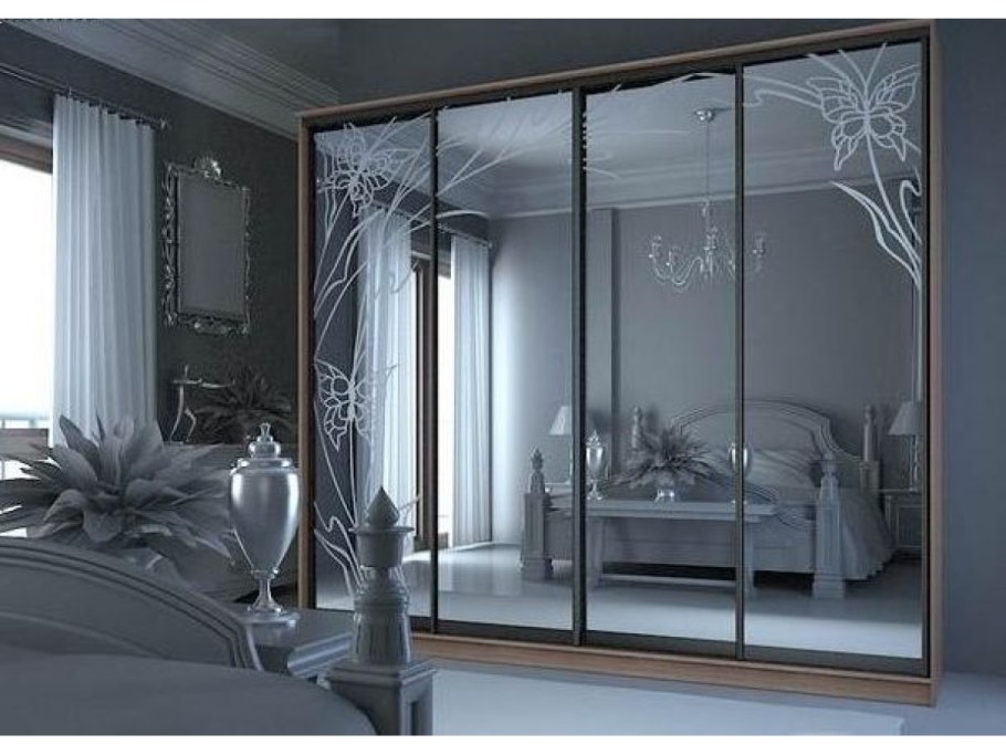 Пескоструй на зеркале графит