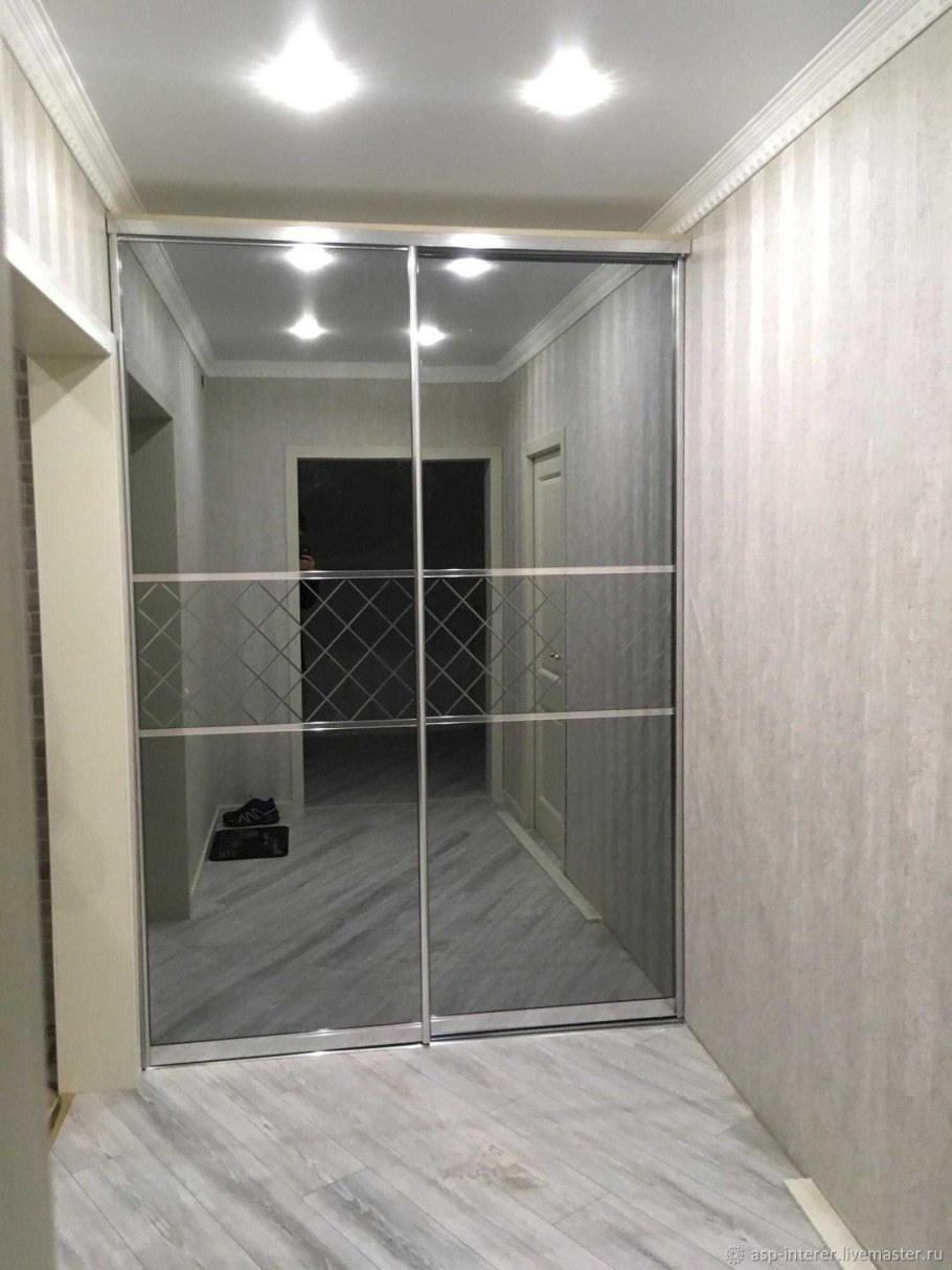 Шкаф купе зеркало+зеркало графит