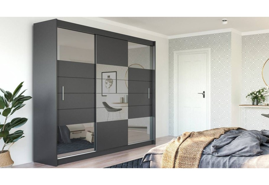 Шкаф купе графит