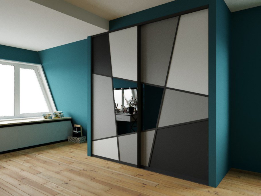 Шкаф графит в интерьере