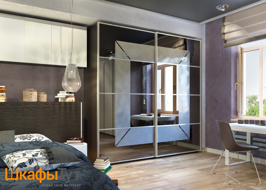 Шкаф с тонированным зеркалом