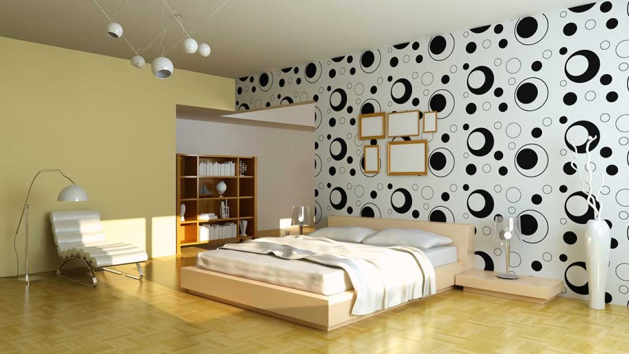 Обои для спальни круги