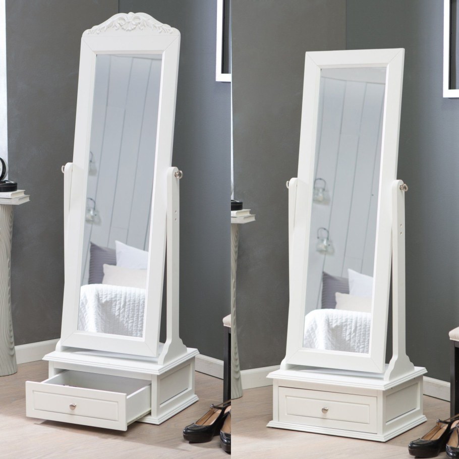 Зеркало напольное (белый)