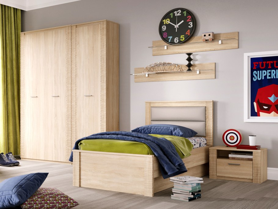 Кровать Элана 900 дуб сонома