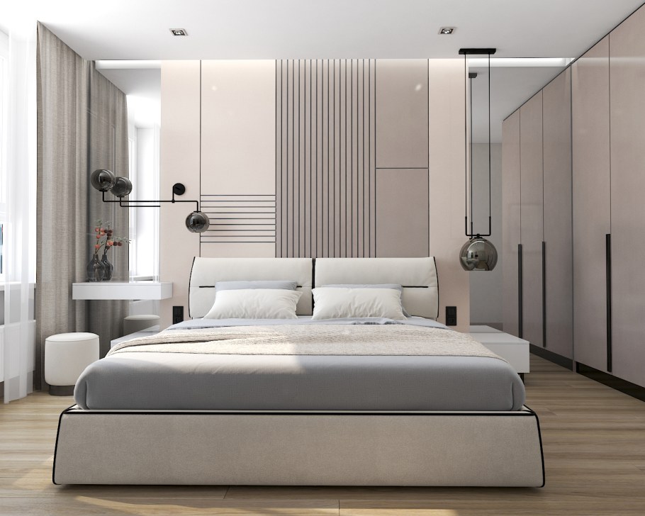 Светлая спальня в современном стиле