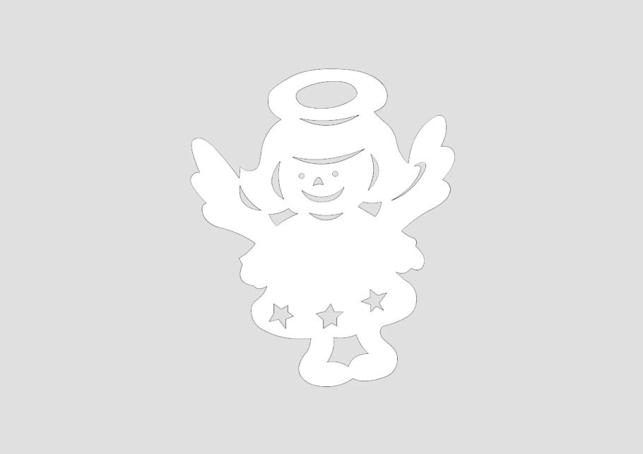 Новогодние вырезалки на окна ангелочки