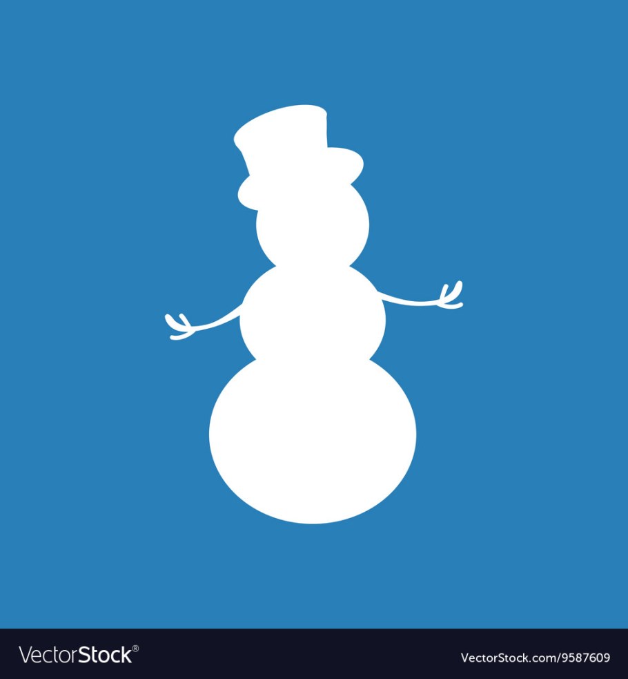 Трафарет снеговика на белом фоне