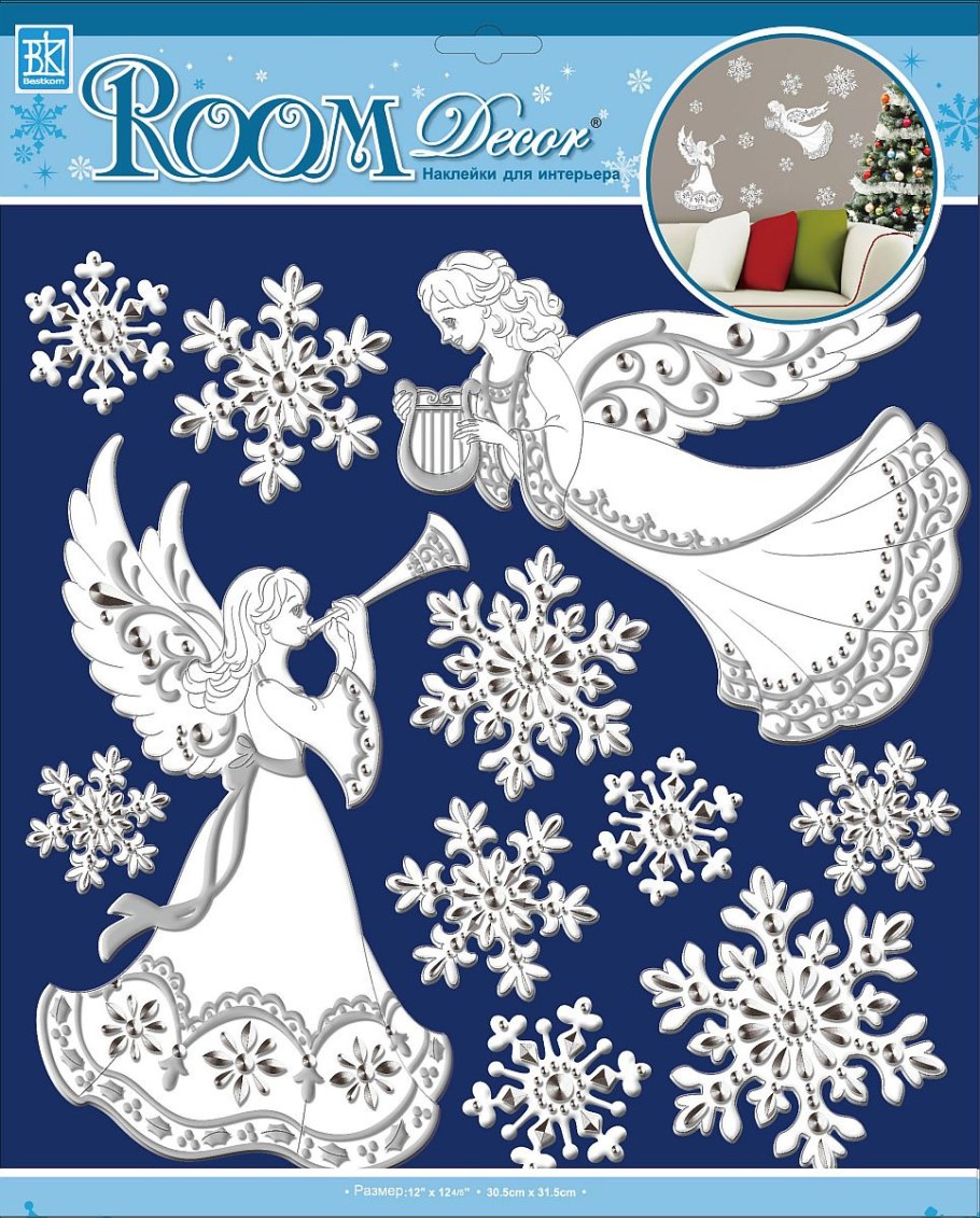 Room Decor наклейки на окна новый год