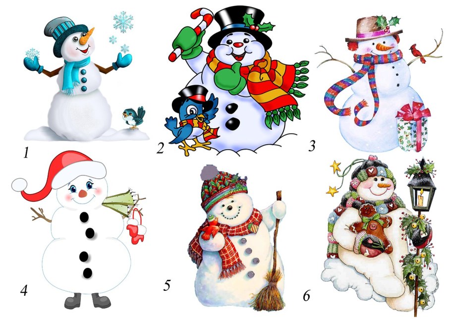 Снеговик цветной