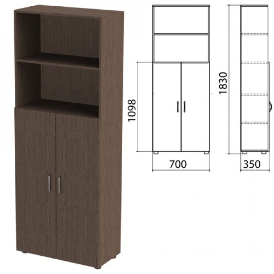 Шкаф полузакрытый монолит 740х390х2050 мм цвет орех