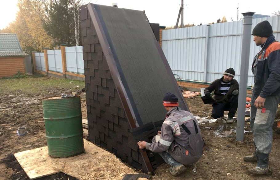 Монтаж пластикового погреба