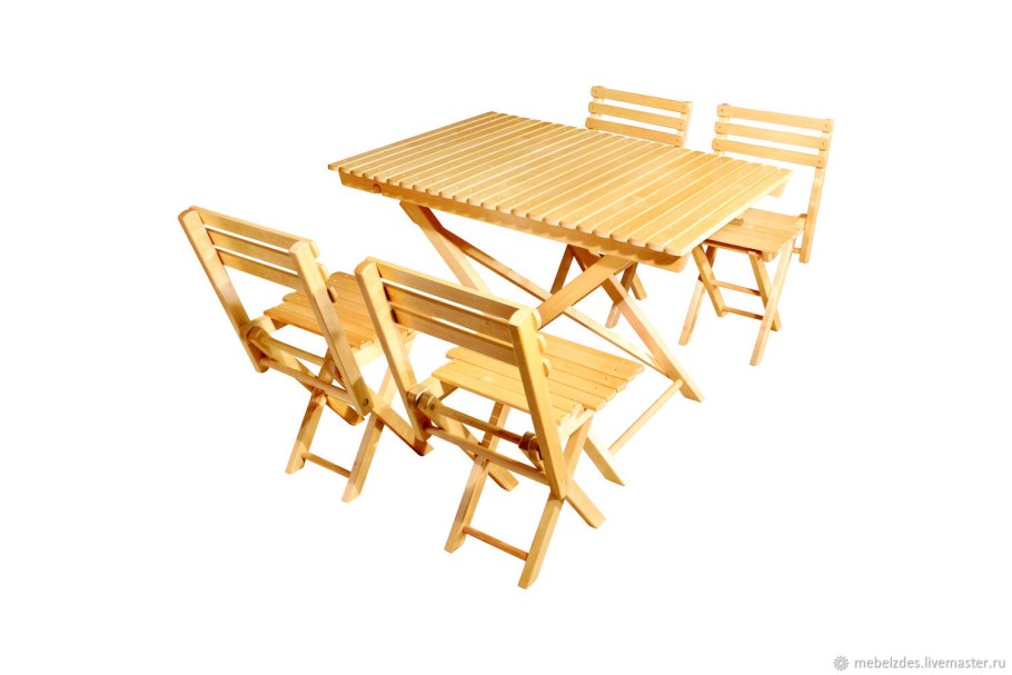 Набор складной стол и четыре стула Ecos Cherry td-10