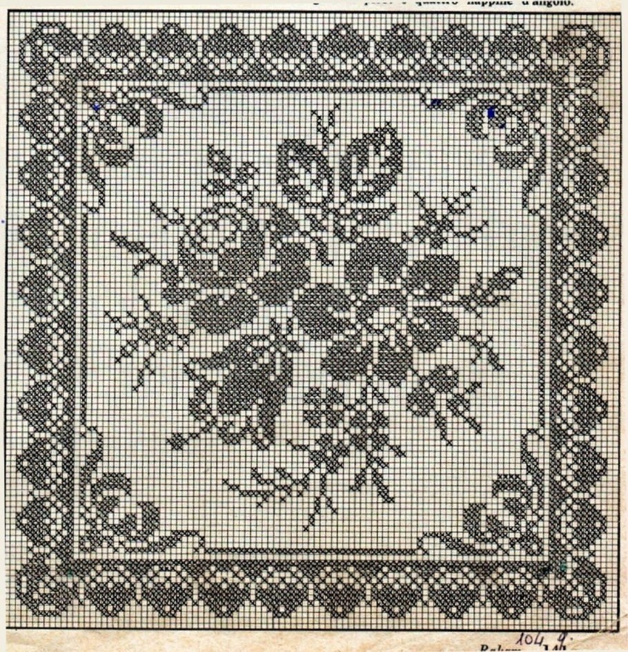 Филейная вышивка антикварная