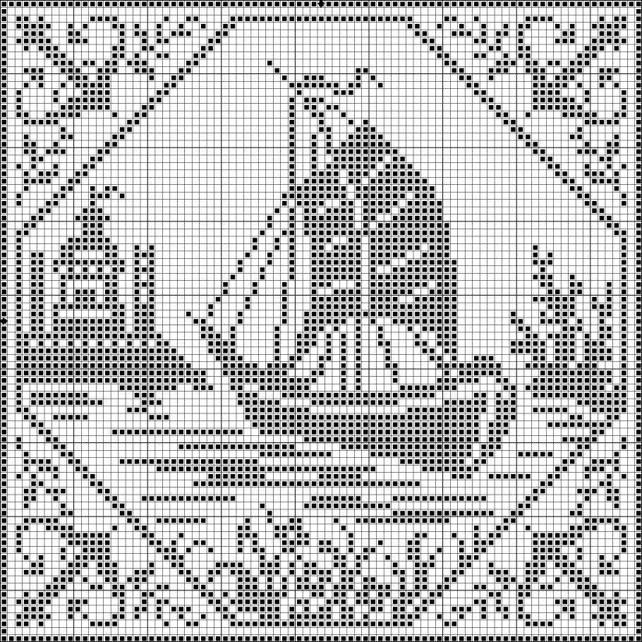 Картины крючком в технике филейного вязания