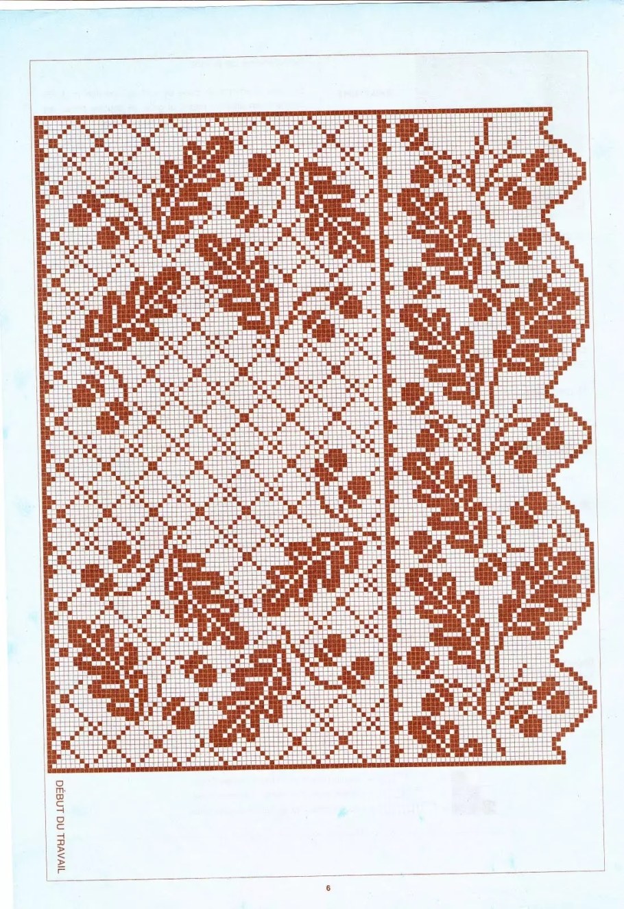 Вязание Филейка листья дуба