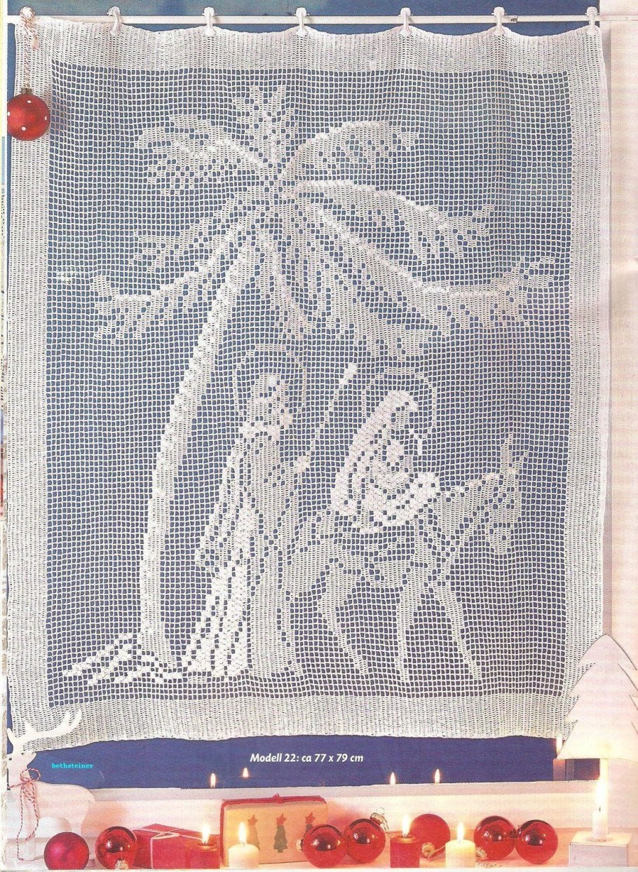 Салфетка к Рождеству филейное вязание