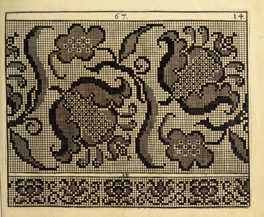 Филейная вышивка по мережке