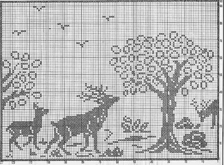 Жаккардовые узоры пейзажи