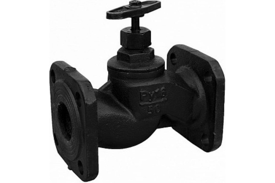 Клапан запорный чугун 15кч19п Ду 50 ру16 Тмакс=200 ОС фл с маховиком